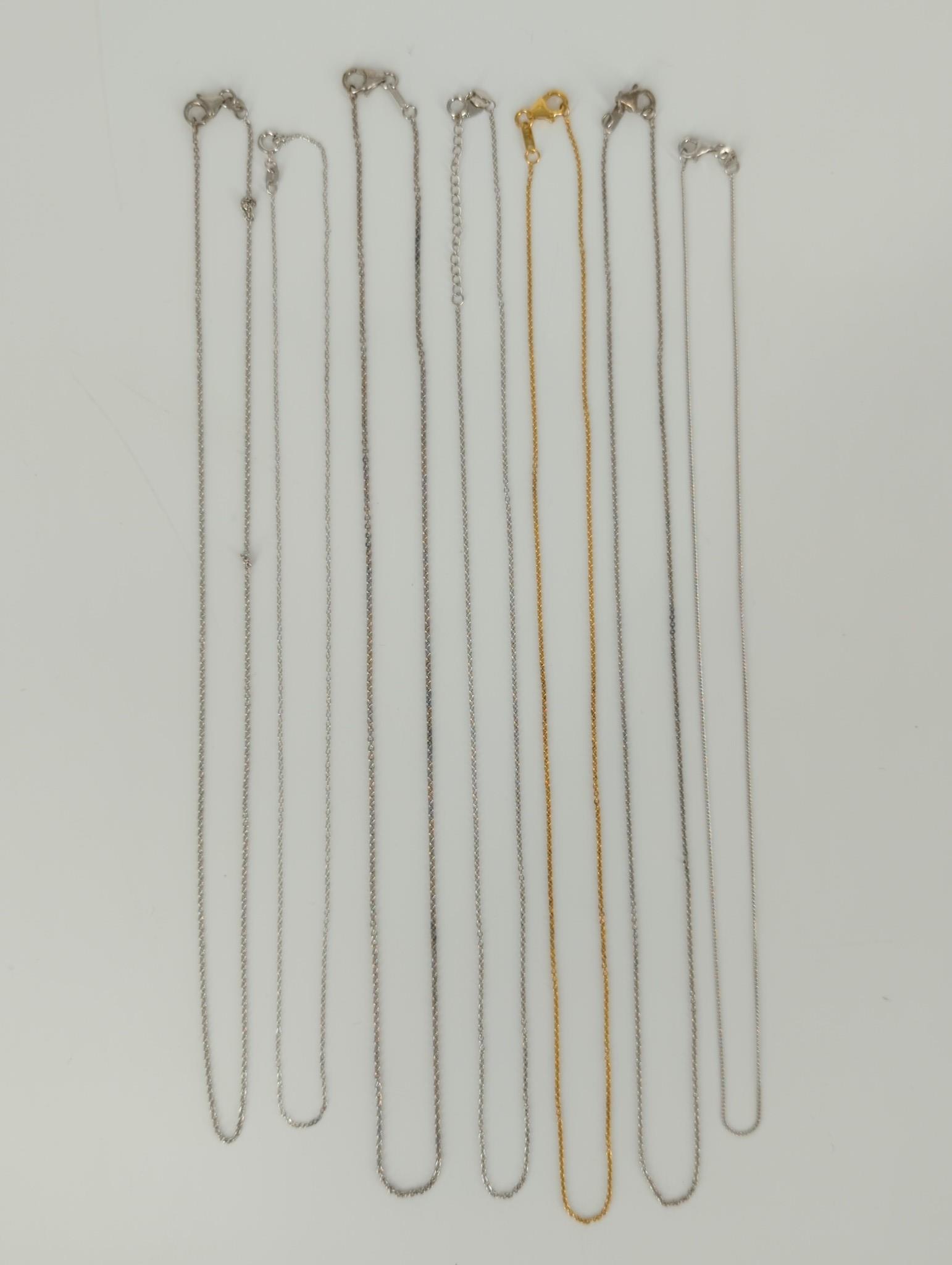 Seven Sterling Silver Chain Necklaces (1 of 2)