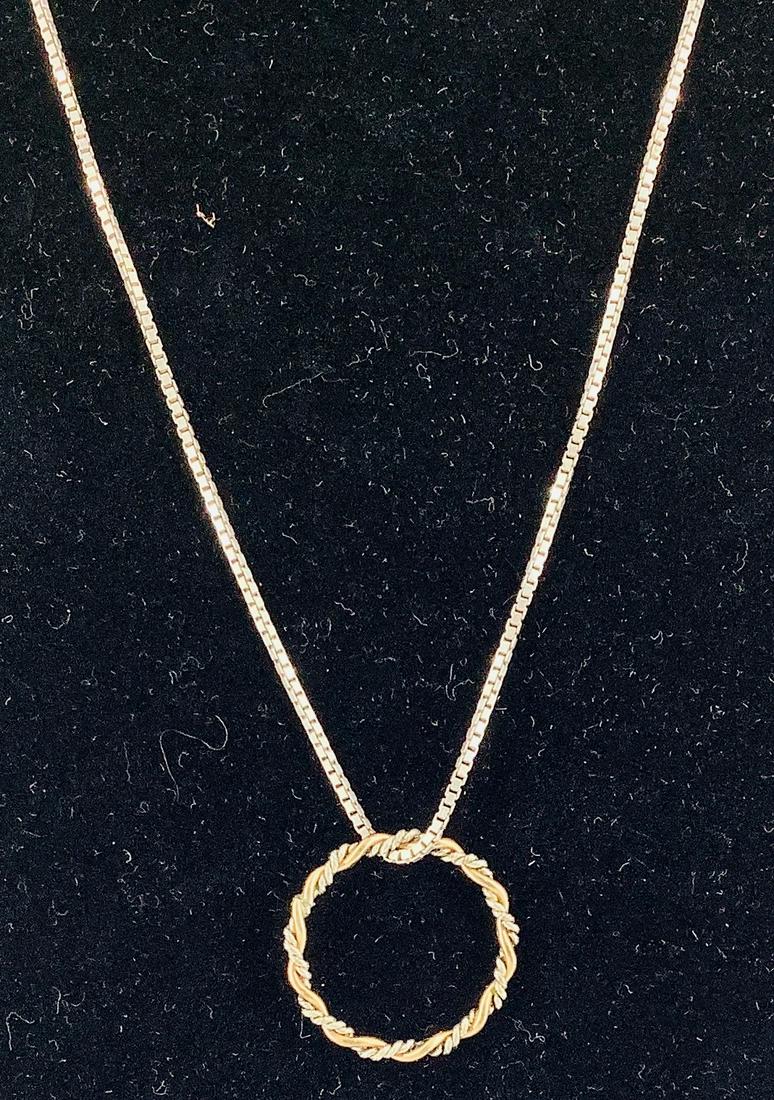 Sterling Silver Chain Necklace with Ring (1 of 4)