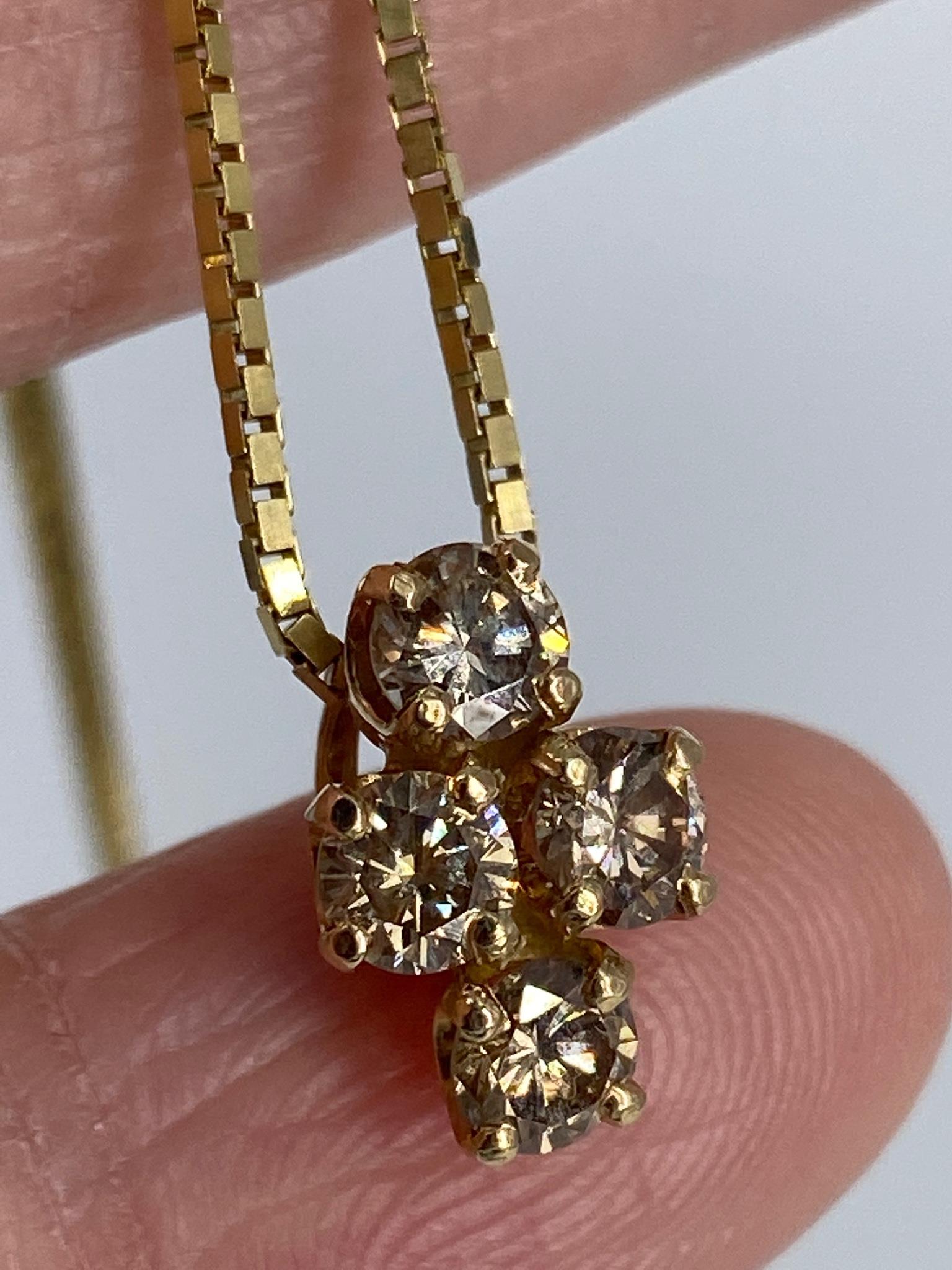 14kt Yellow Necklace W/a 14kt Yellow Gold Diamond Pendnet (1 of 5)