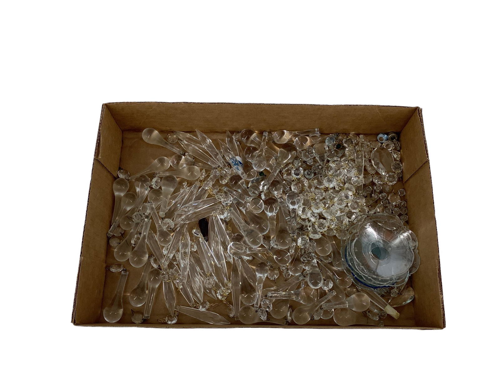 Large lot of candelabra parts, prisms and buttons. (1 of 1)