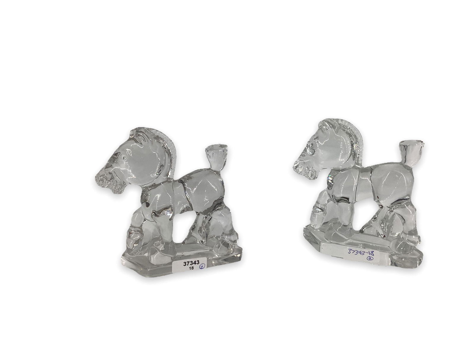 Heisey pair of Sparky/Plug Horses.: Heisey pair of Sparky/Plug Horses.