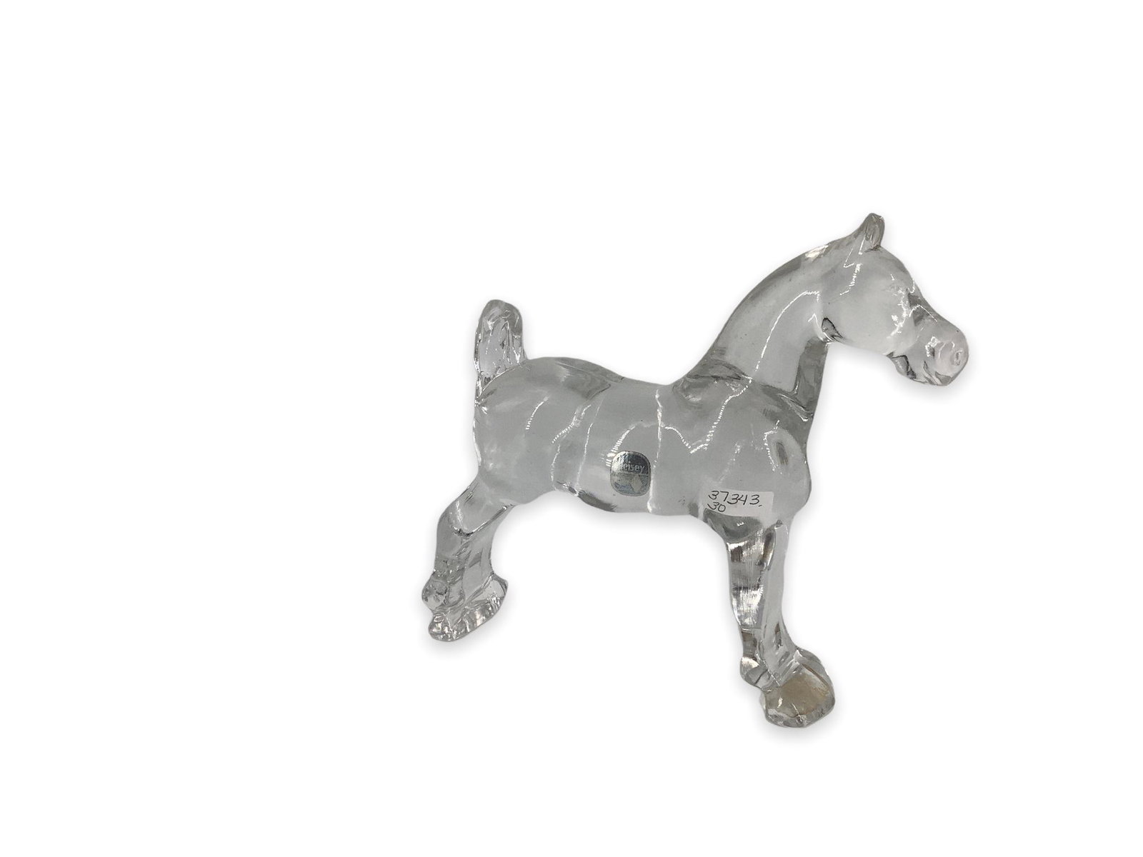 Heisey show horse original foil label.: Heisey show horse original foil label.