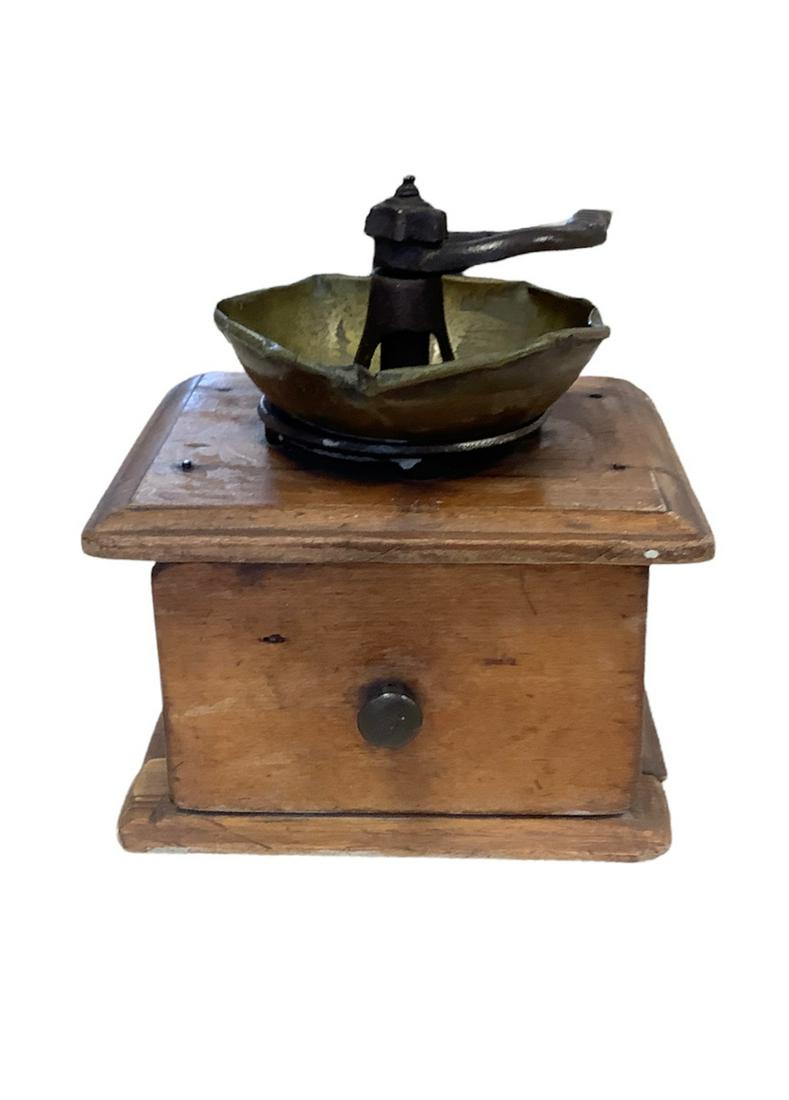 Coffee grinder 5.5" high 6" wide. Repair on bottom. (1 of 2)