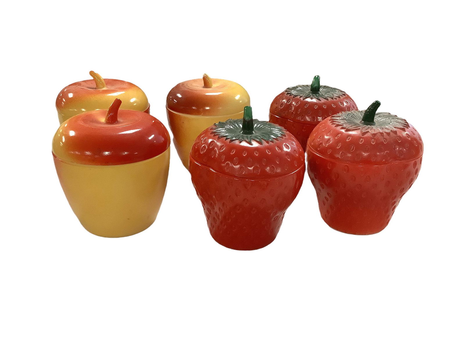 Vintage Hazel Atlas jam jars. Strawberry and Apple count of 6 (1 of 1)