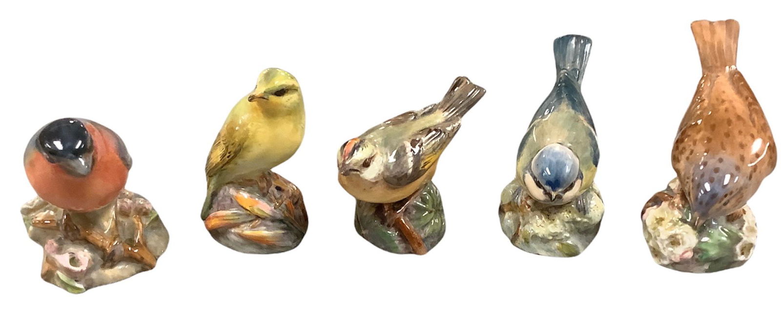 Lot of 5 bird figurines, 2.5" - 3" h, marked Royal Worcester, made in England. (1 of 1)
