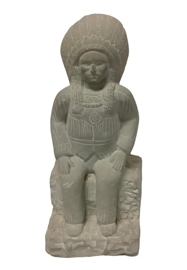 Ernest Popeye Reed (1919-1985) Stone carved Indian. Folk and Self- Taught Artist Signed on side of (1 of 7)