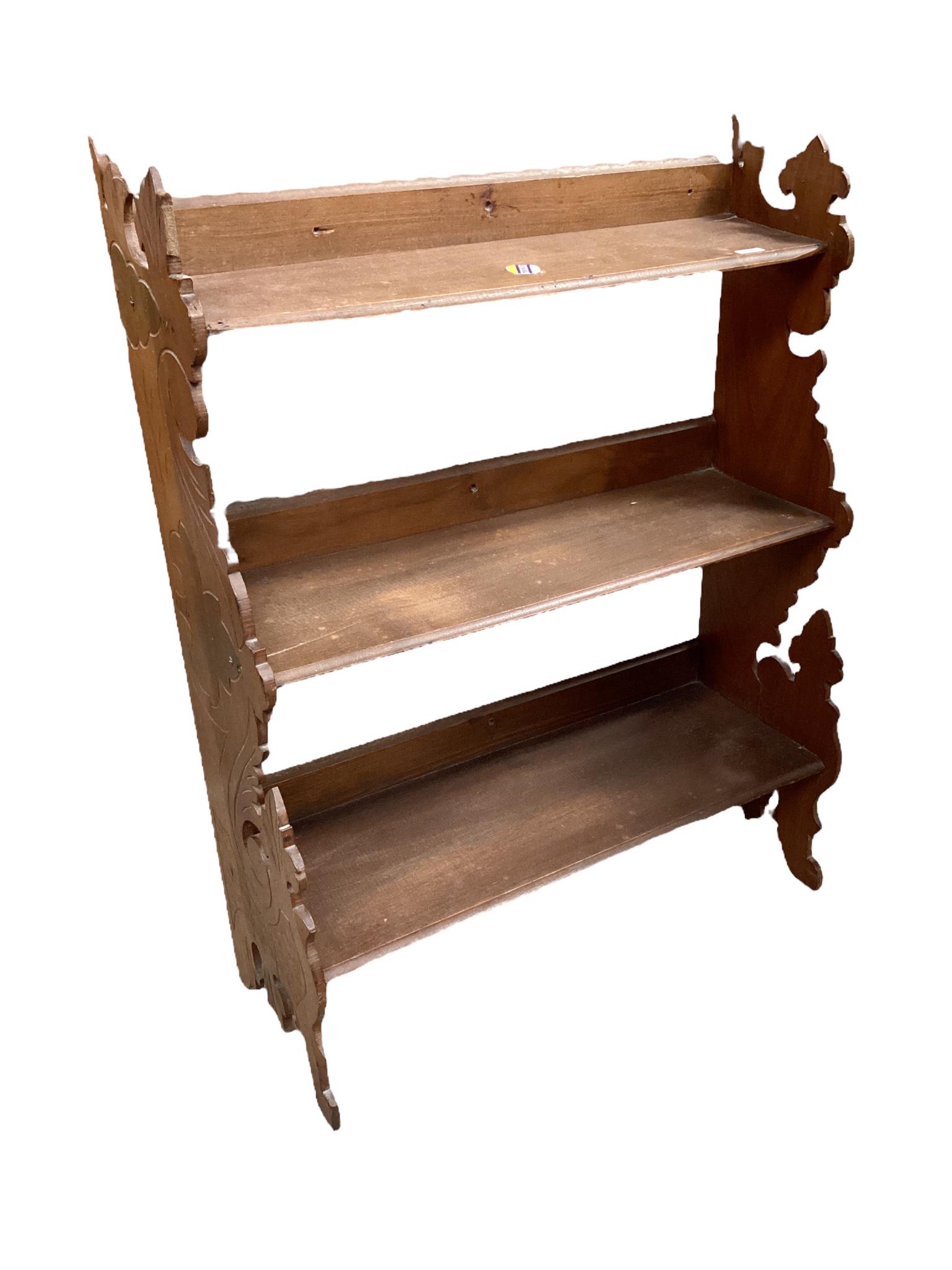 Walnut Victorian hanging shelf. (1 of 1)
