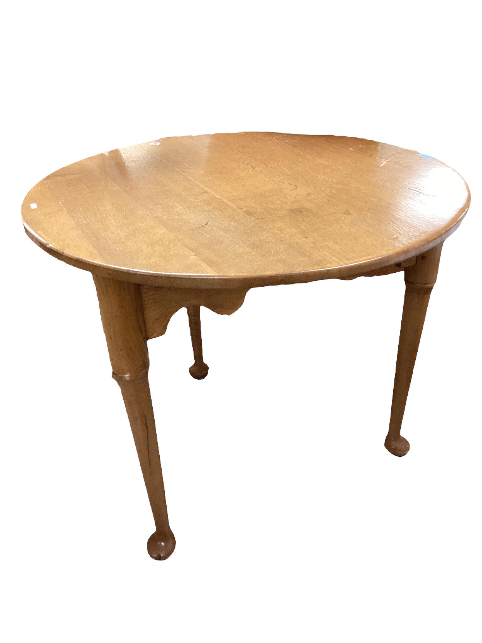 Oak Queen Anne style table, 27" tall. (1 of 1)