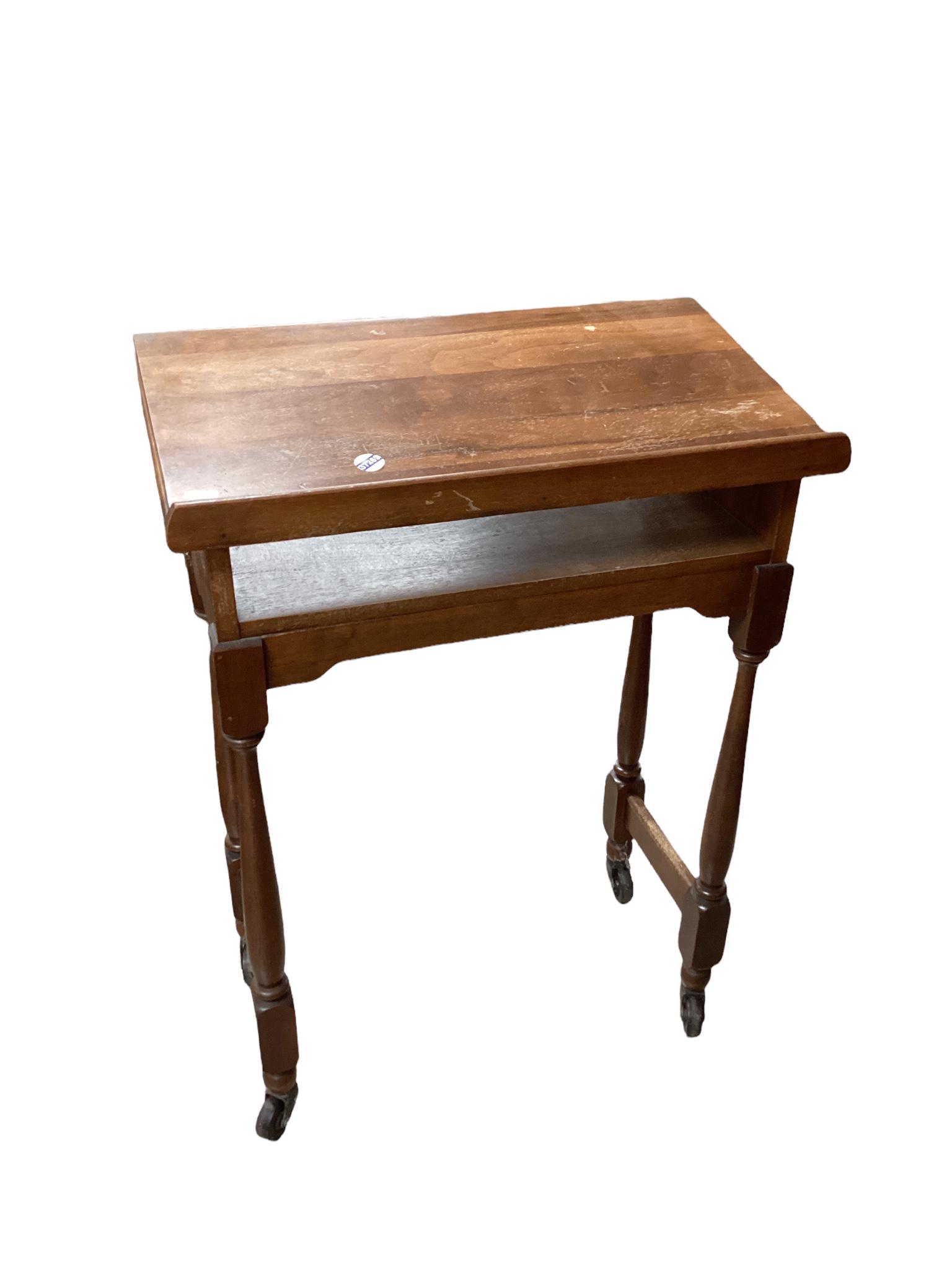 Small rolling desk, 33" tall.: Small rolling desk, 33" tall.
