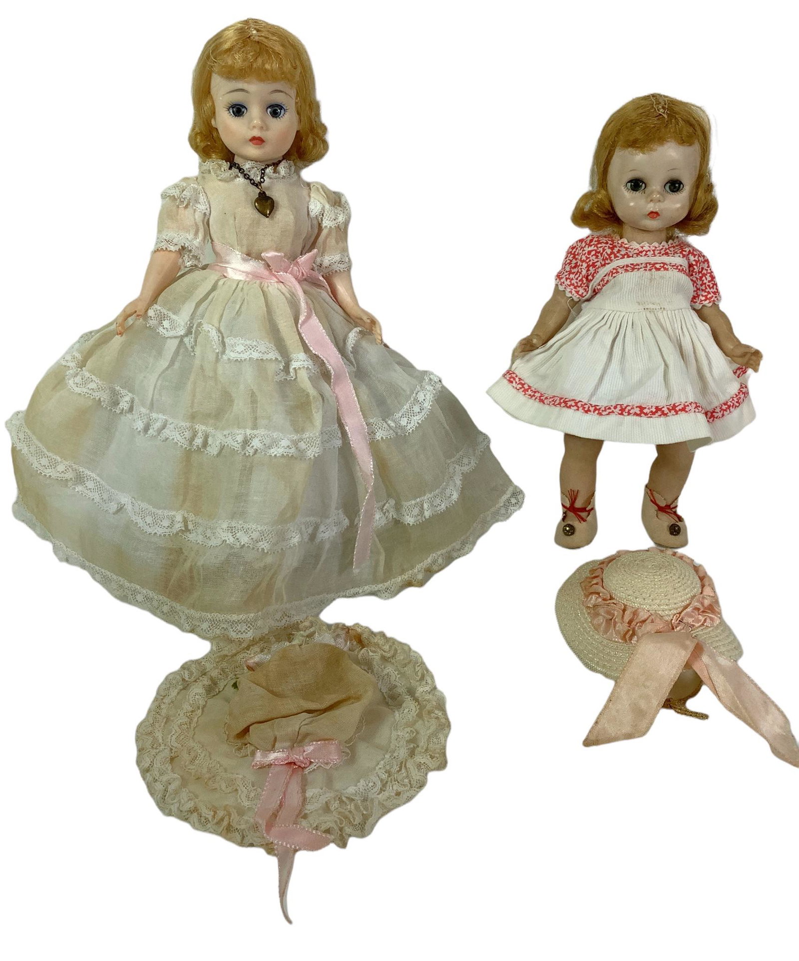 (2) Madame Alexander hard plastic dolls. Includes 9" Cisette "Southern Belle" and 8" Alexander-Kins (1 of 3)