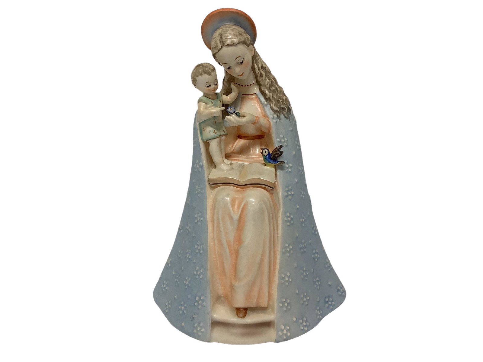 Hummel flower Madonna with child, blue robe, 8"h. (1 of 1)