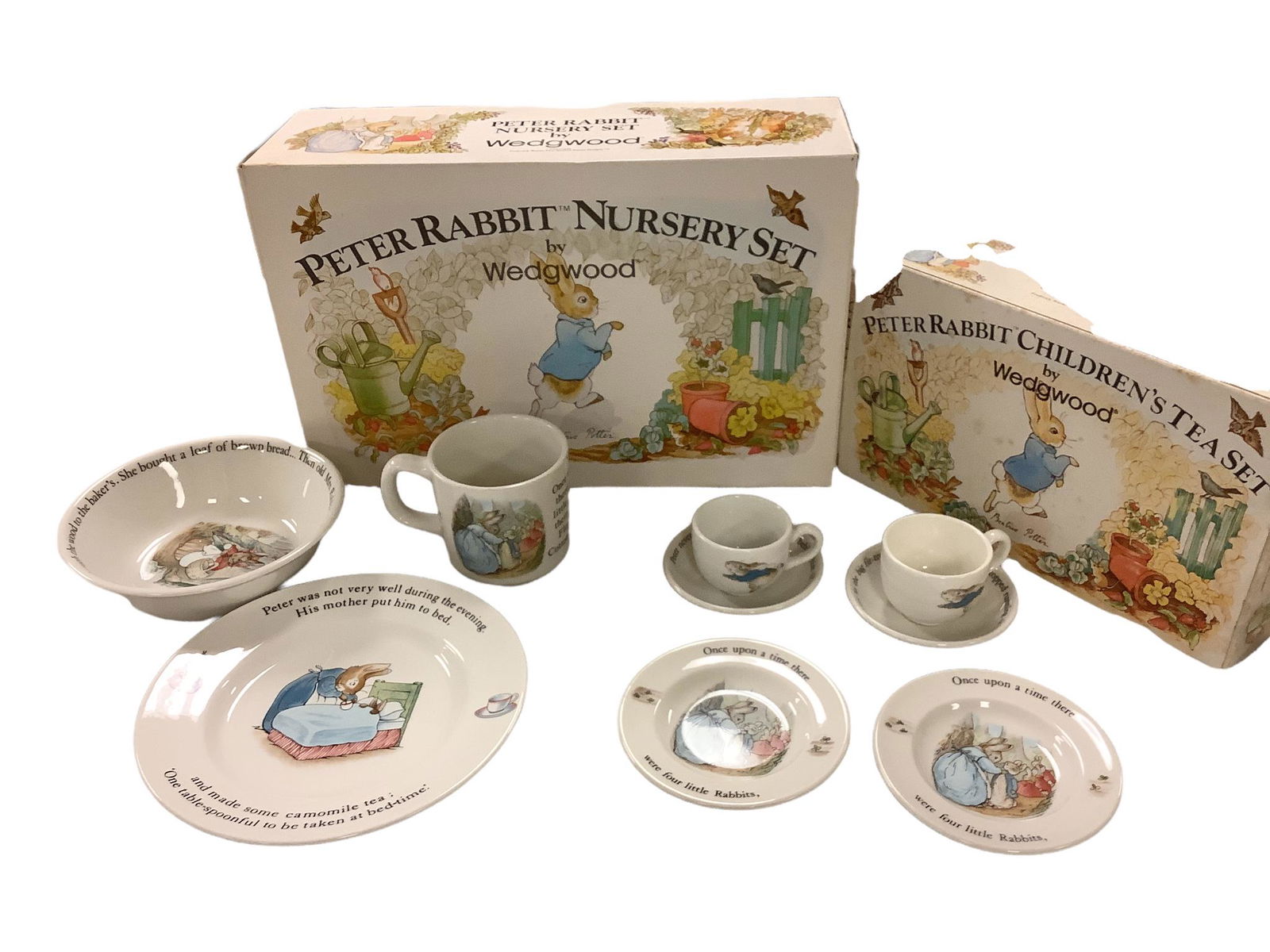 Wedgwood Beatrix Potter dishware including Peter Rabbit child's tea set and nursery set, all in (1 of 1)
