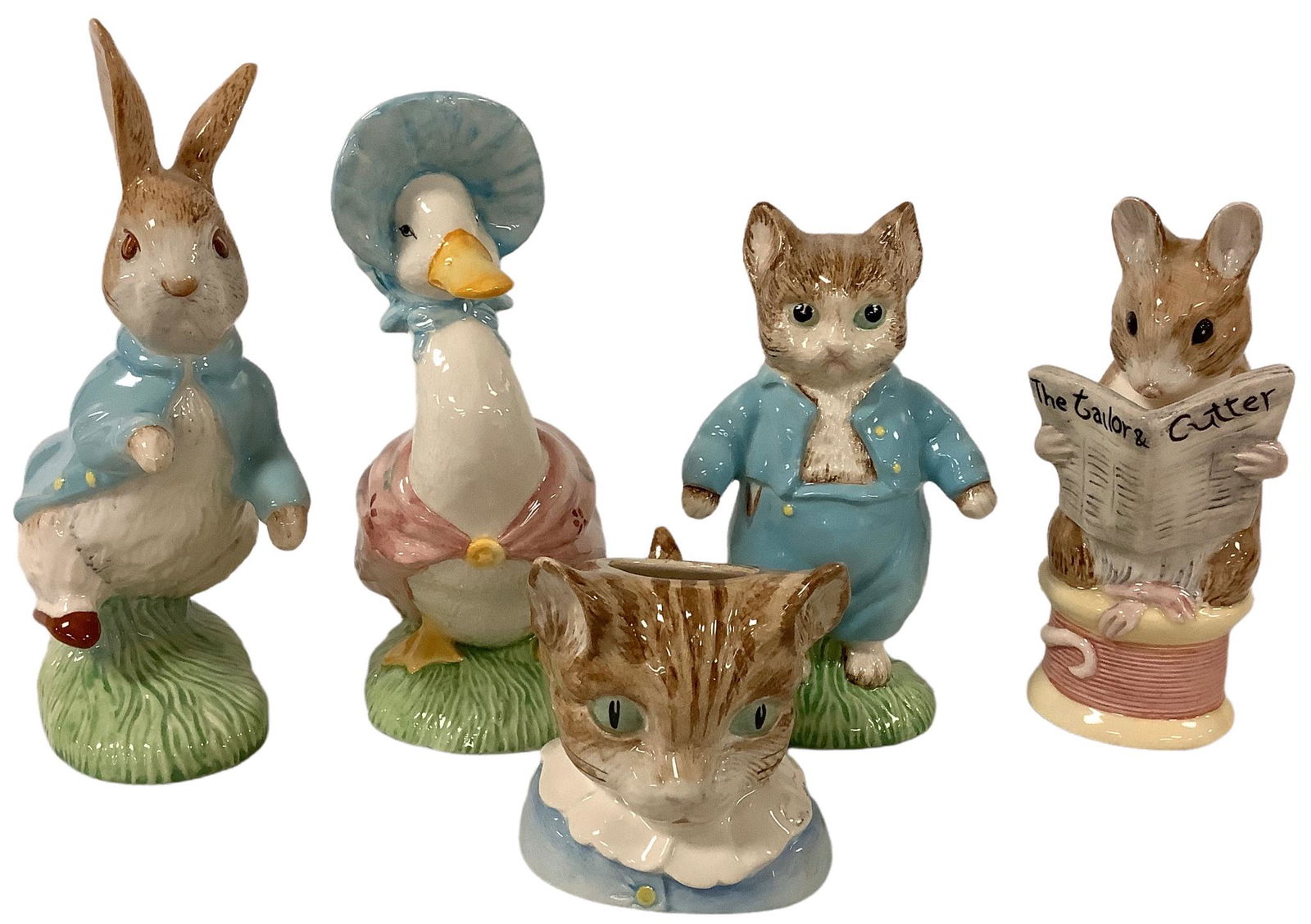 Lot of (5) Beatrix Potter Peter Rabbit figurines including (1) Beswick Peter Rabbit 7" and (4) Royal (1 of 2)