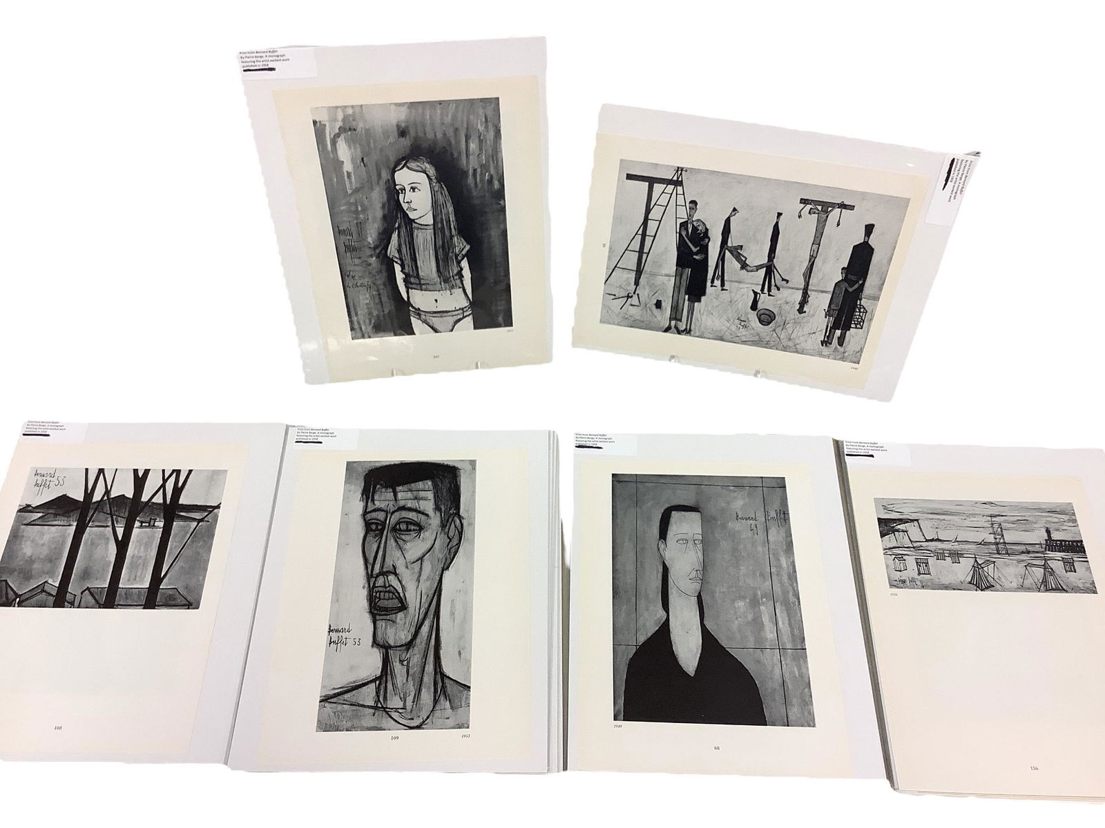 Lot of 16 monograph prints from "Bernard Buffet" by Pierre Berge, published in 1958. (1 of 1)