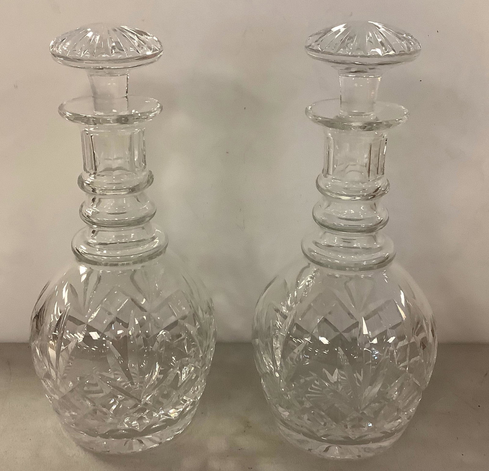 Lot of 2 Stuart crystal decanters measuring 10 3/4” tall. There is no damage.: Lot of 2 Stuart crystal decanters measuring 10 3/4” tall. There is no damage.