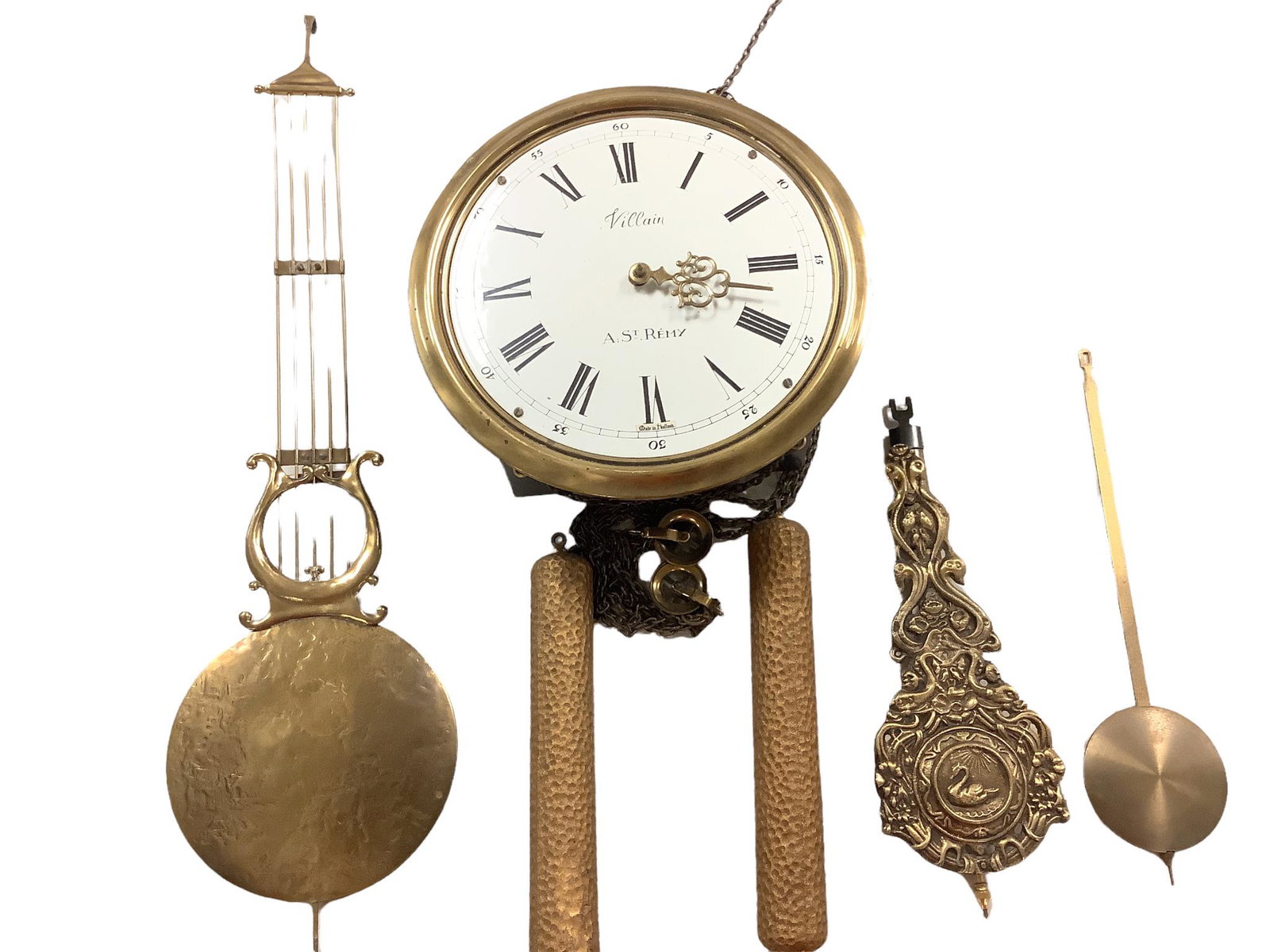 WallClock Style Comtoise villain A St.Remy Brass De Stizjl. No glass cover. (1 of 1)