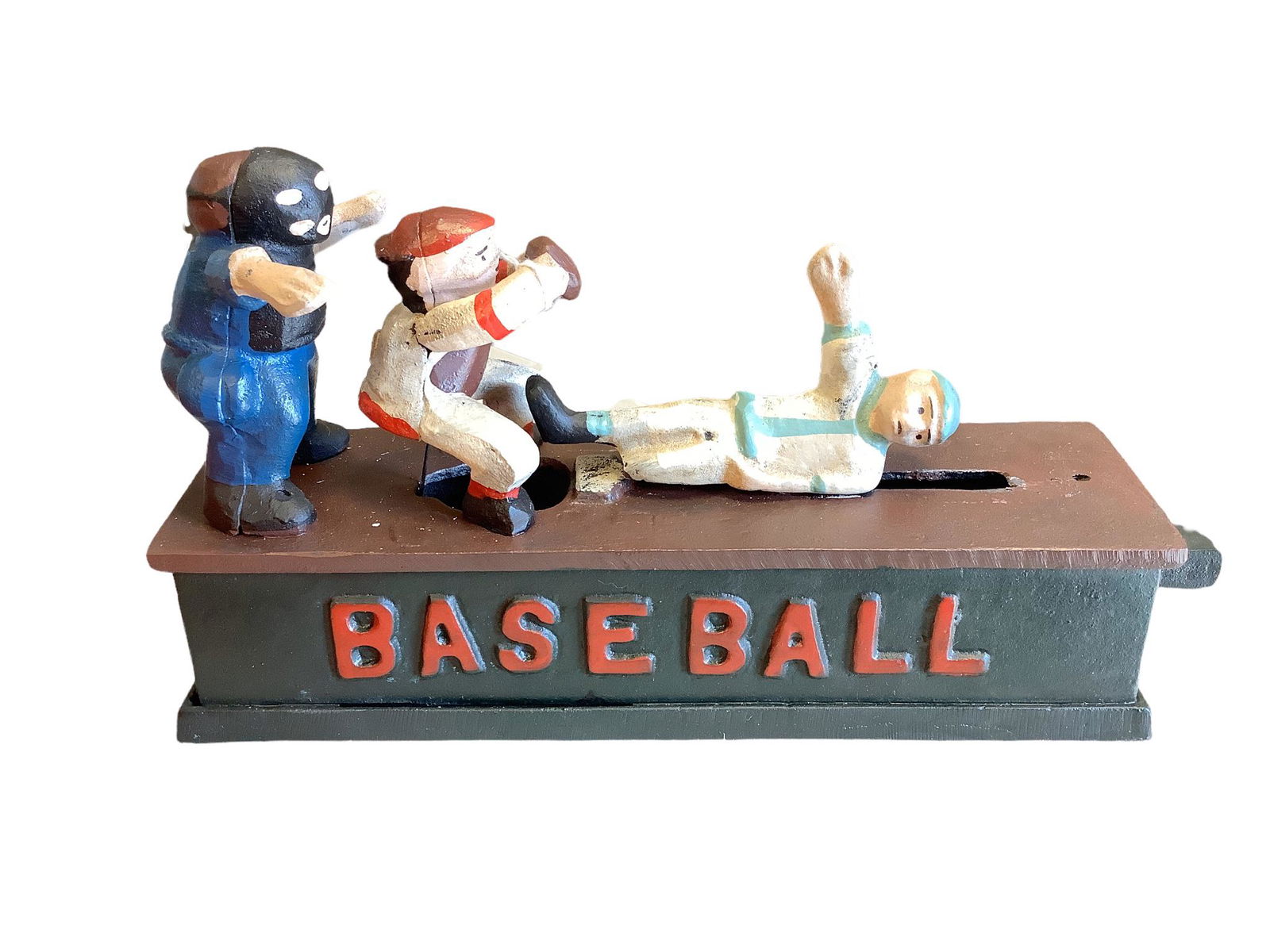 Baseball cast iron mechanical bank reproduction 1995. Aug 26, 2022