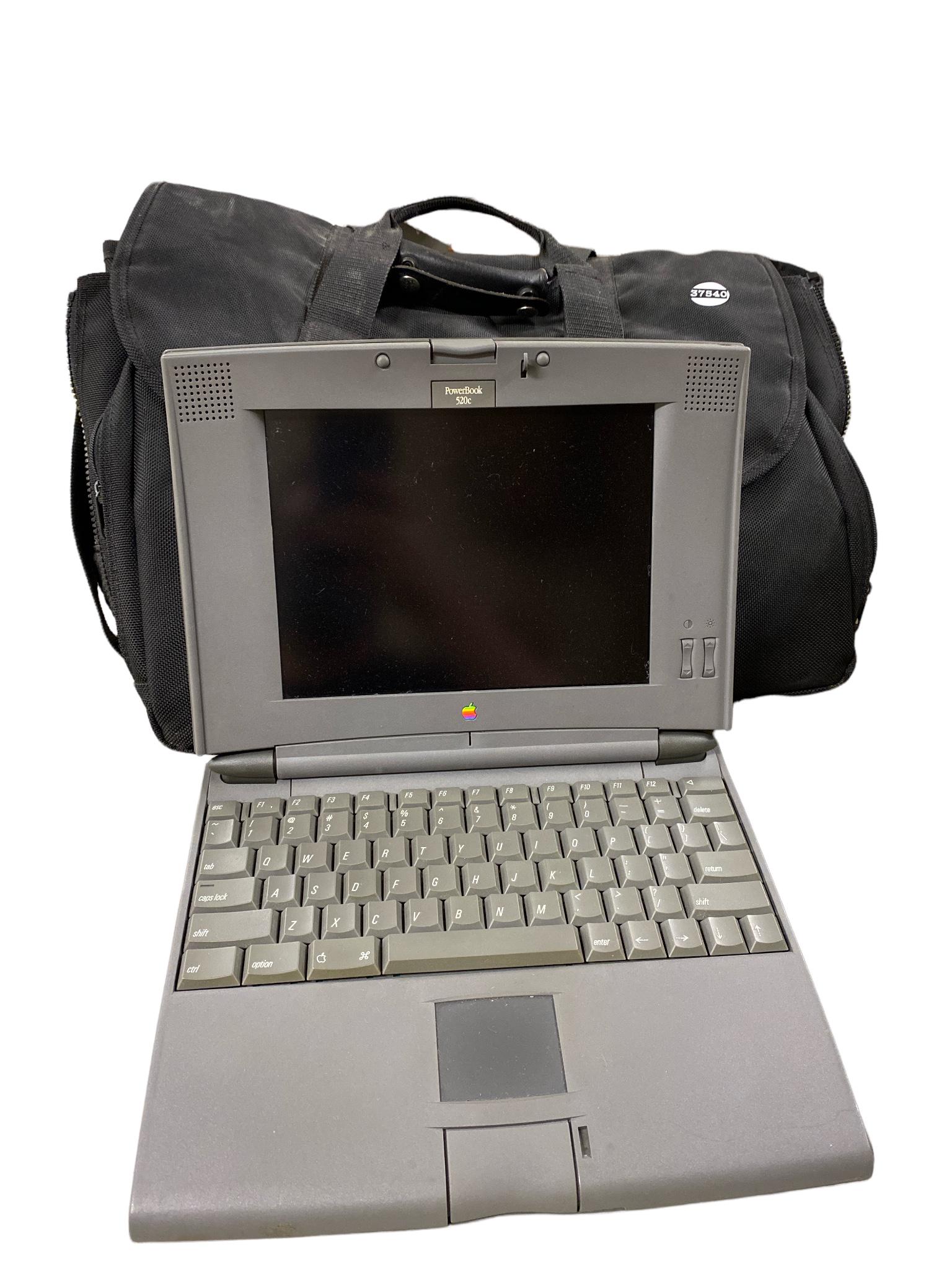 Macintosh PowerBook 520c laptop with laptop bag. Electronics are not tested or guaranteed to work. (1 of 1)