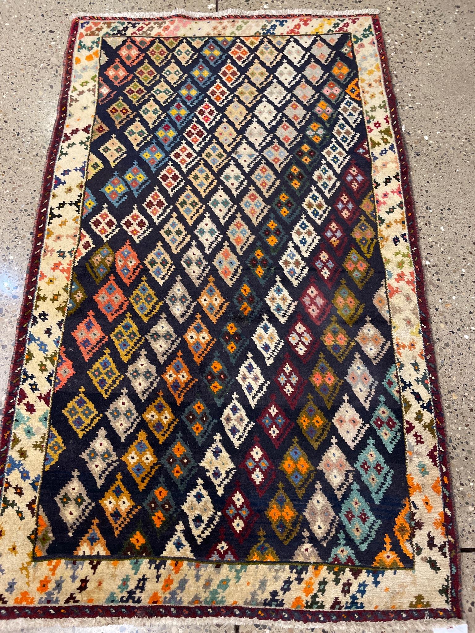 Kurdish Bijar rug, circa 1970's, 3' 8" x 6'. (1 of 2)