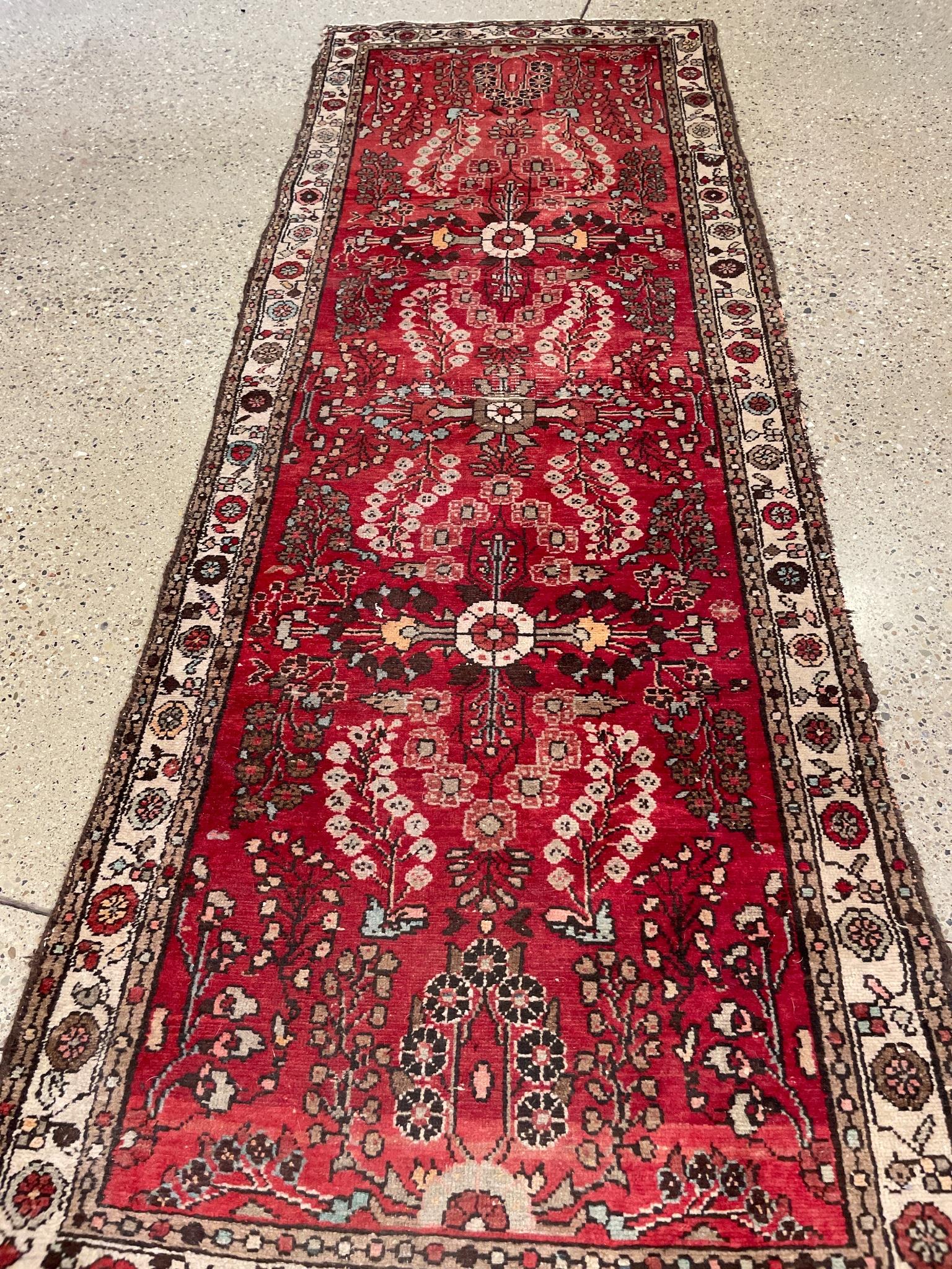 Antique Lilihan runner rug, circa 1920's, 3' 6" x 9' 9".: Antique Lilihan runner rug, circa 1920's, 3' 6" x 9' 9".