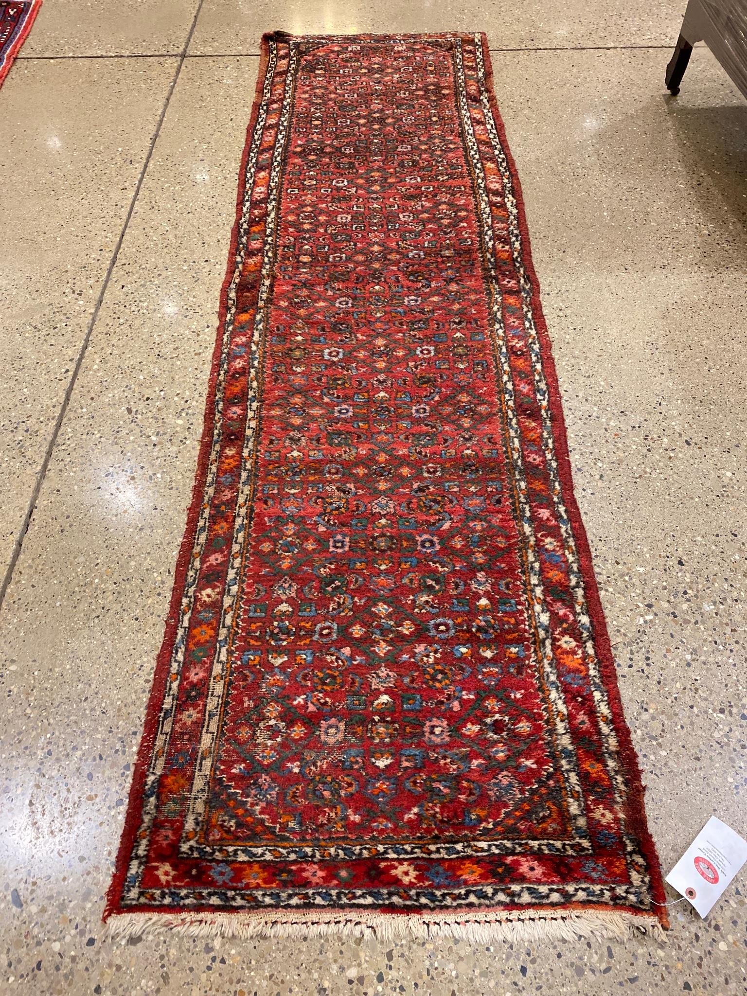 Oriental rug, runner, 2'6" x 9'7". Has moth damage. (1 of 4)