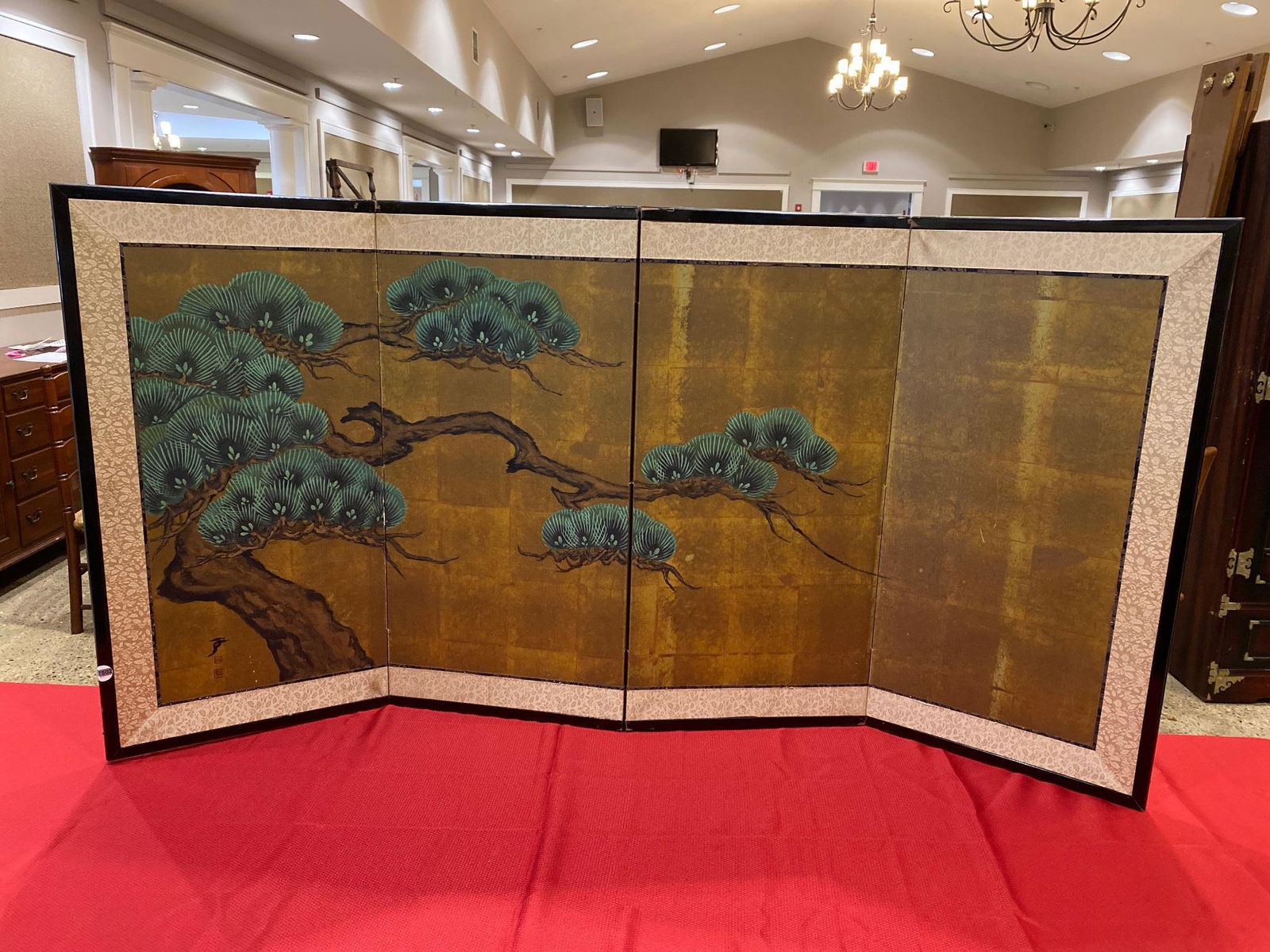 Asian paper four panel screen, 34" tall. (1 of 4)