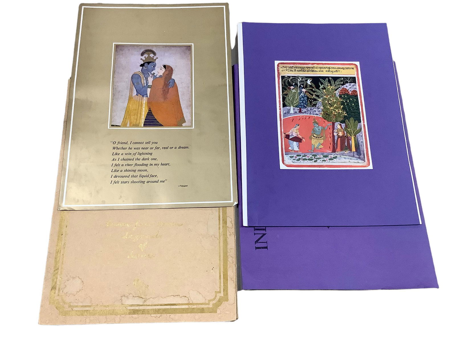 Lot including 2 books, 2 collections of India prints and an Asian art scroll. (1 of 3)