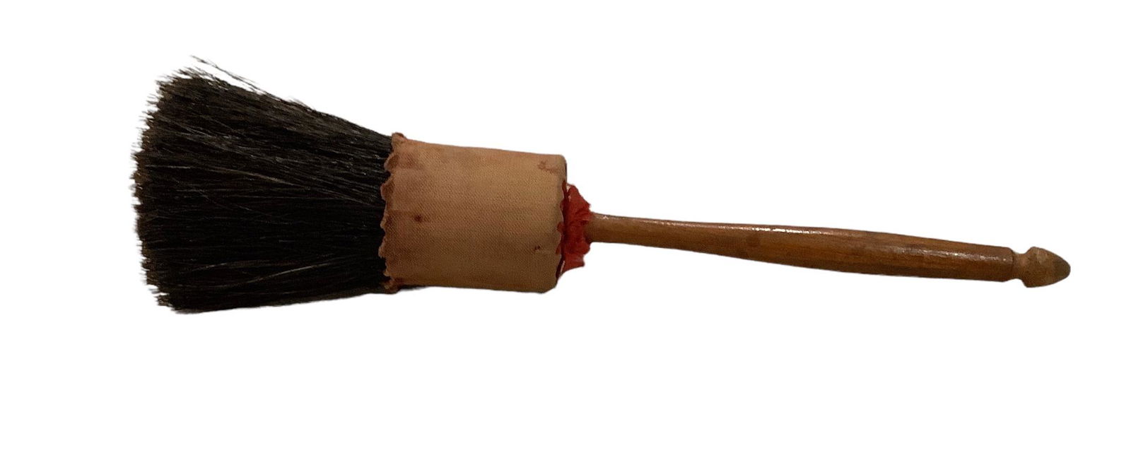 Shaker Horsehair Brush . Maple handle, red fabric and ribbon. Nice condition, all plugs are full. (1 of 3)