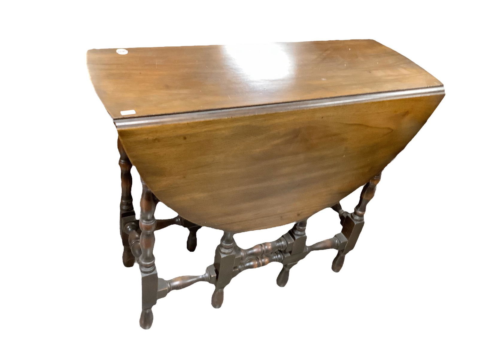 1920's walnut gate leg drop leaf table, 34" x 13.5" x 29". (1 of 1)