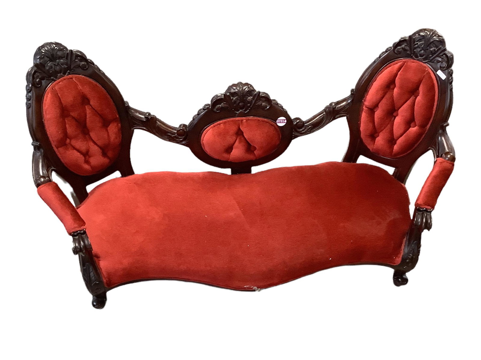 Doll sized settee 41"w: Doll sized settee 41"w