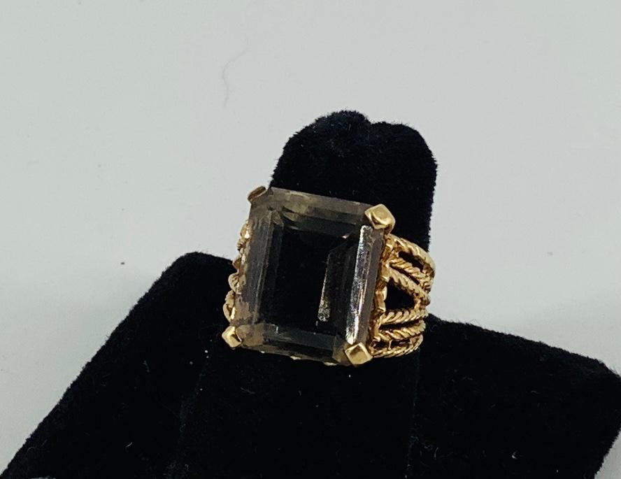 Vintage 14kt Yellow Gold & Smokey Quartz Ring (1 of 5)