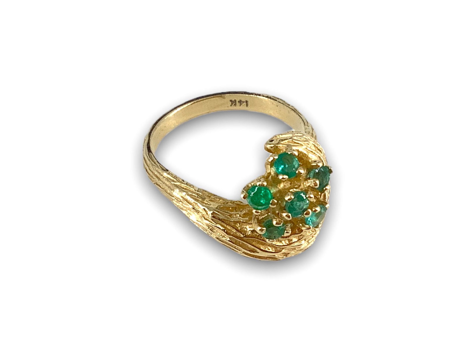14kt Gold and Emerald Cluster Ring (1 of 3)