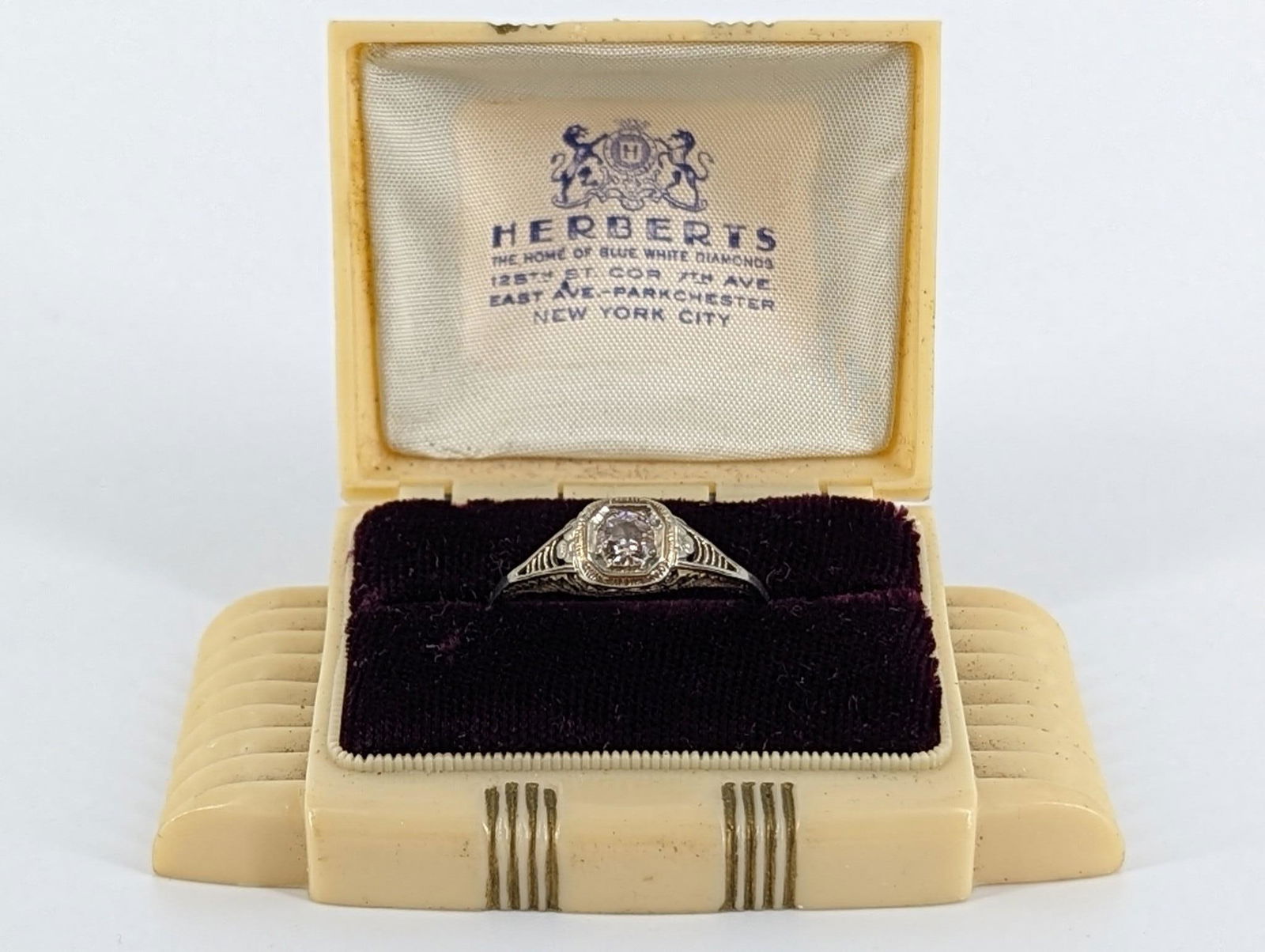 18kt White Gold and Diamond Ring - In Cream Ring Box (1 of 14)