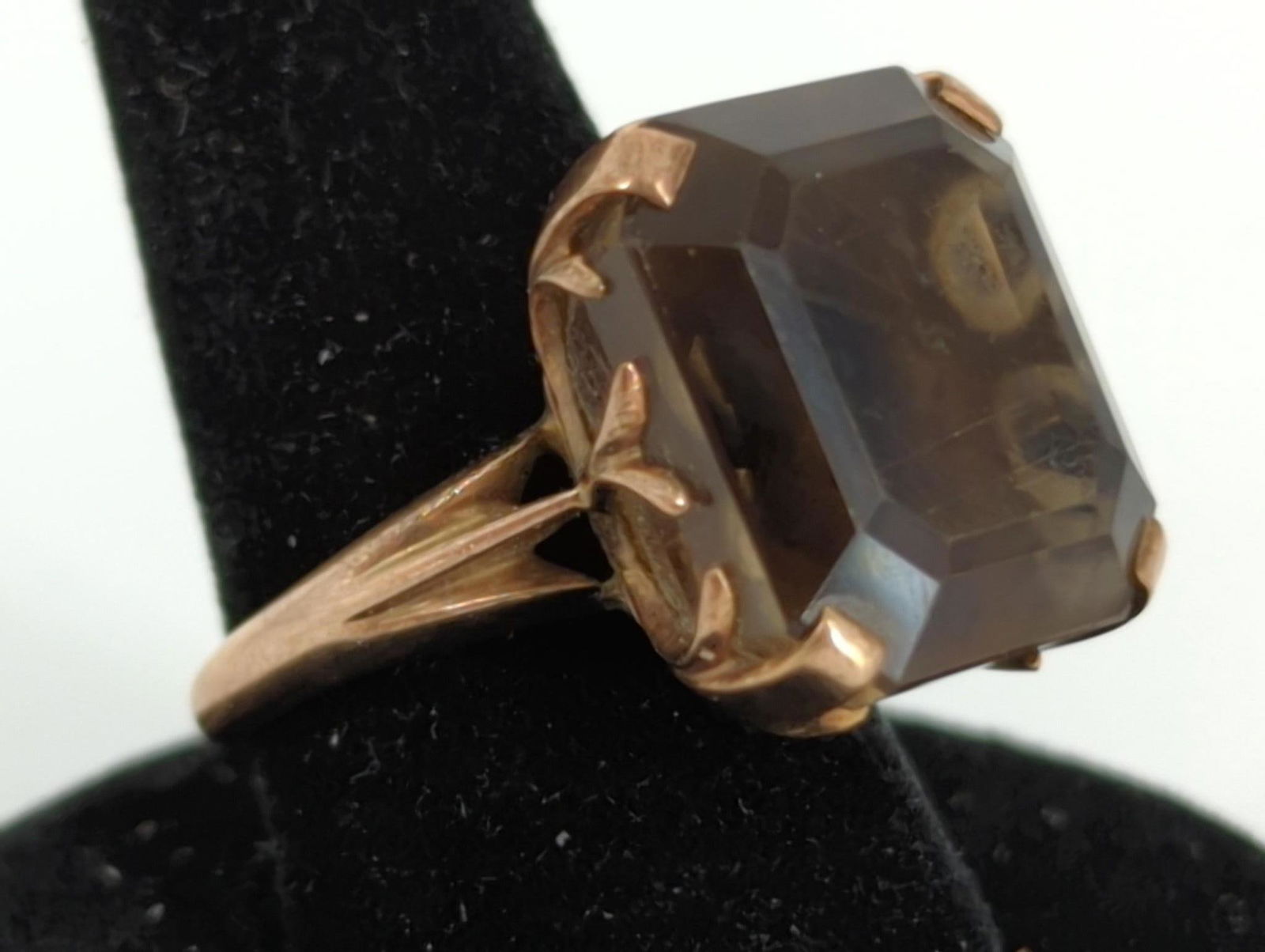 10kt Gold and Smoky Quartz Stone Ring (1 of 5)
