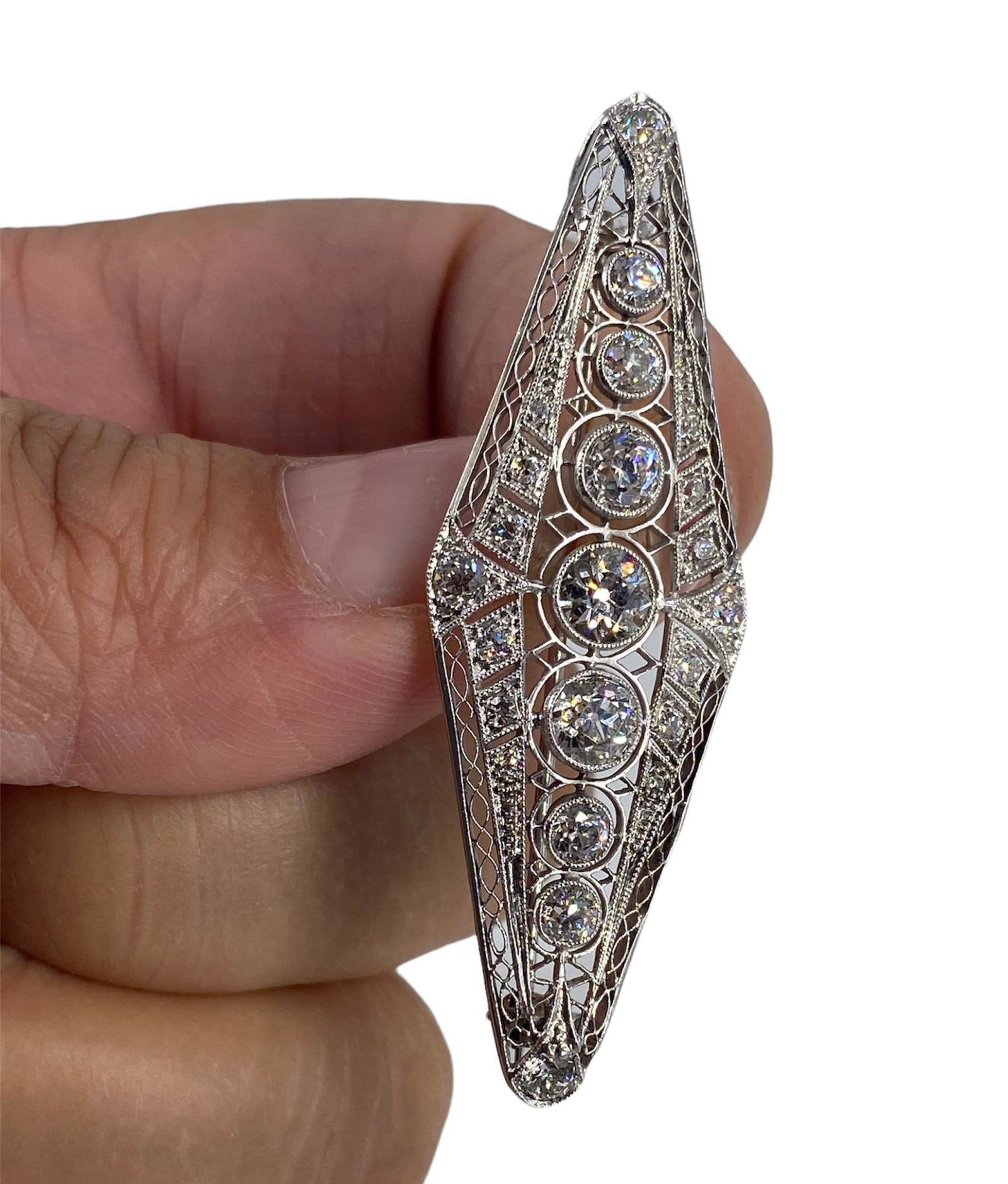 Stunning Vintage Filigree Style Diamond Pin / Pendant (1 of 7)