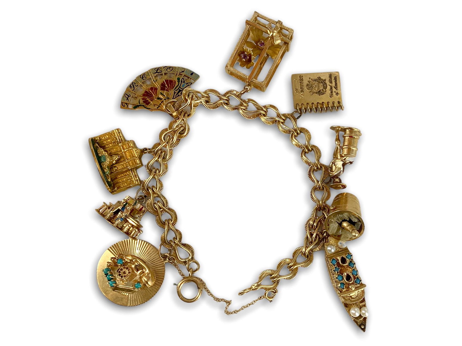 14kt Yellow Gold Charm Bracelet with Gold Charms (1 of 8)