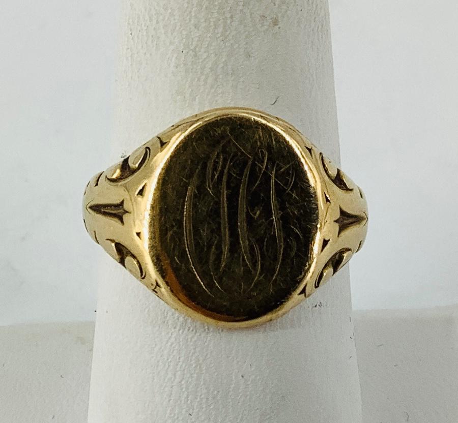 Monogrammed Gold Ring (1 of 4)