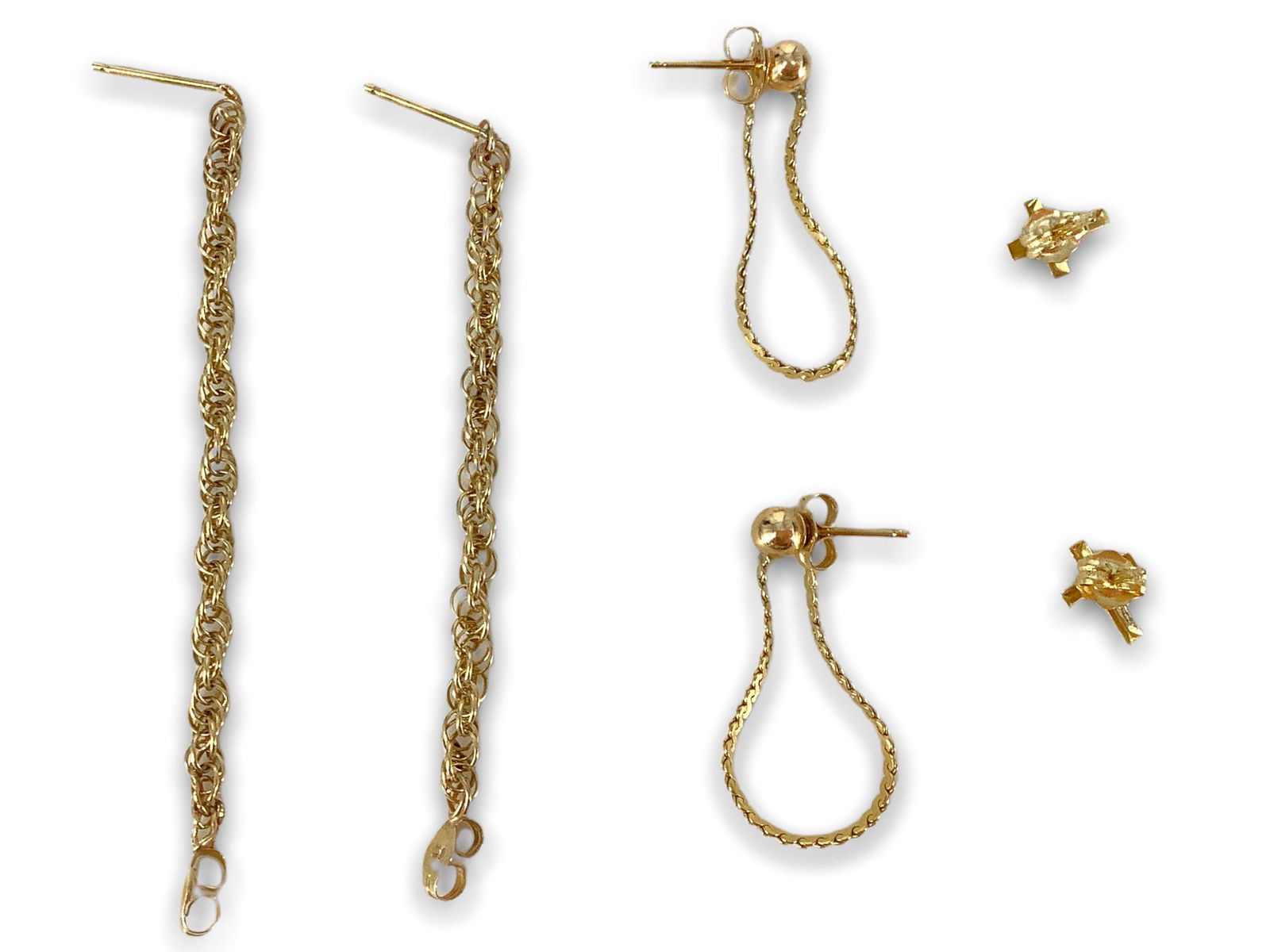 Three Pair 14kt Yellow Gold Earrings (1 of 4)