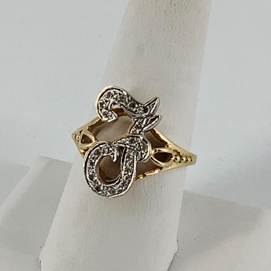 14kt Dual Tone Monogram With With Diamonds (1 of 4)