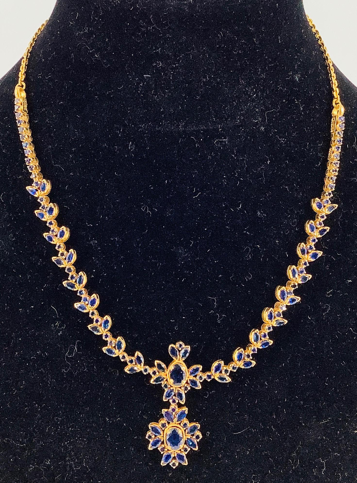 High Karat Gold & Sapphires Statement Necklace (1 of 4)