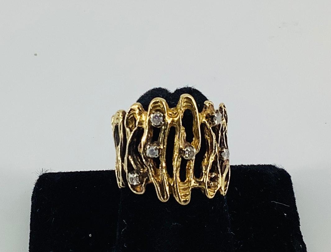 18kt Yellow Gold Ring With Diamonds (1 of 4)