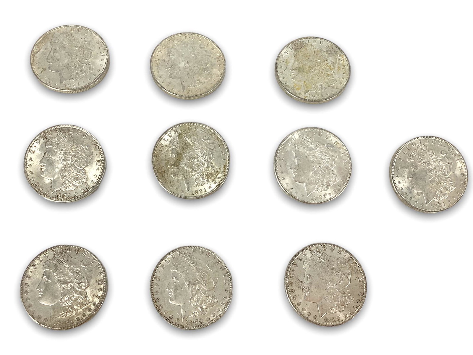 (10) U.S. Morgan Silver Dollar Coins (1 of 3)