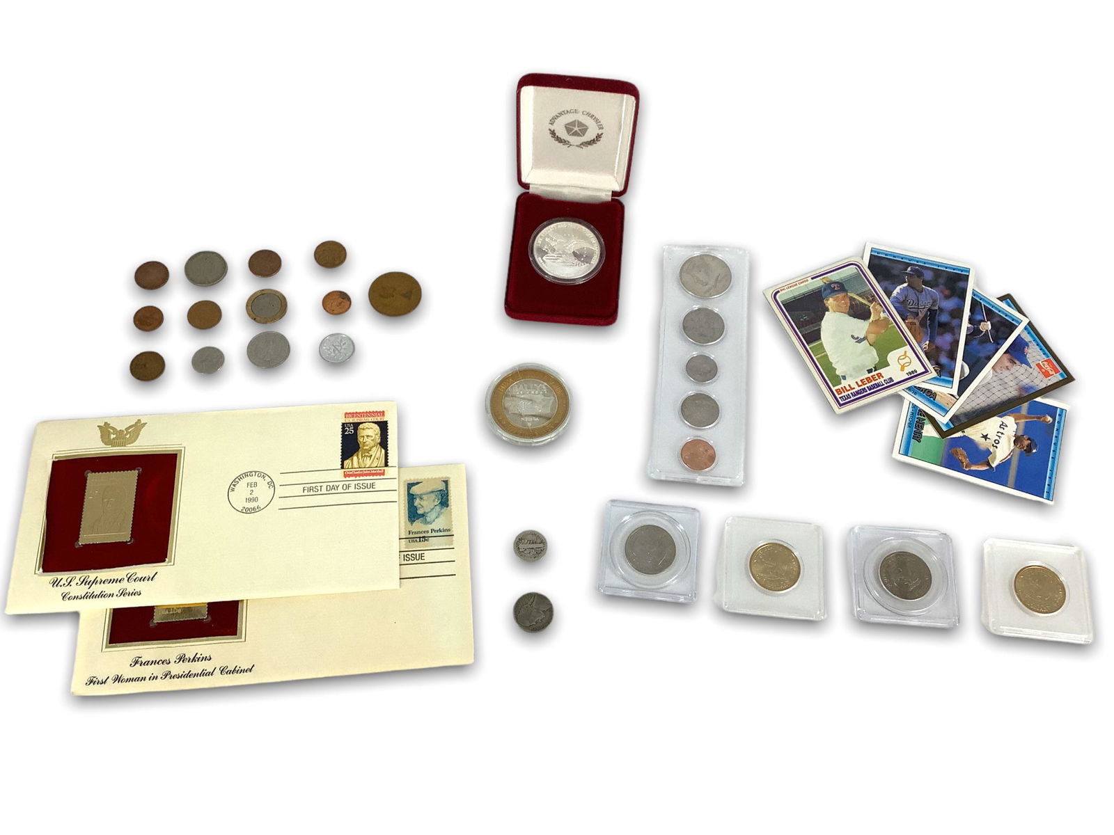 U.S. and Foreign Coins, Stamps, Baseball Cards, and Tokens (1 of 7)