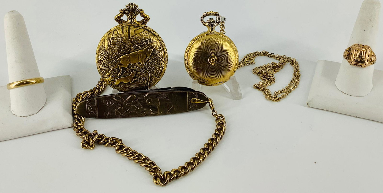 Two Gold Rings + Two Pocket Watches (1 of 9)