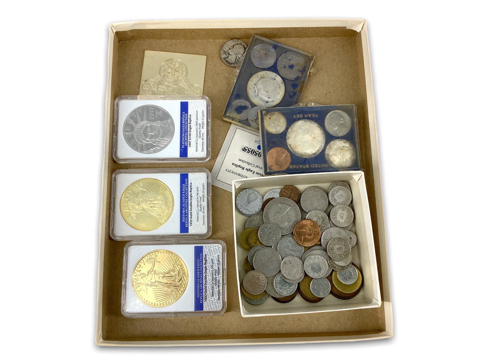 Lot of U.S. + Foreign Coins and Medallions (1 of 5)