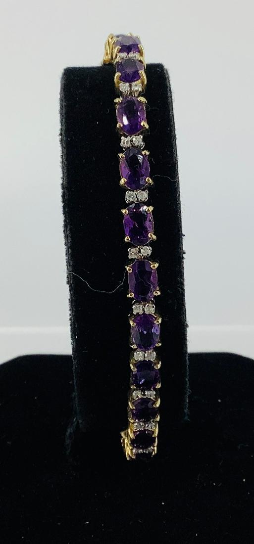 14kt Yellow Gold Amethyst & Diamond Bracelet (1 of 3)