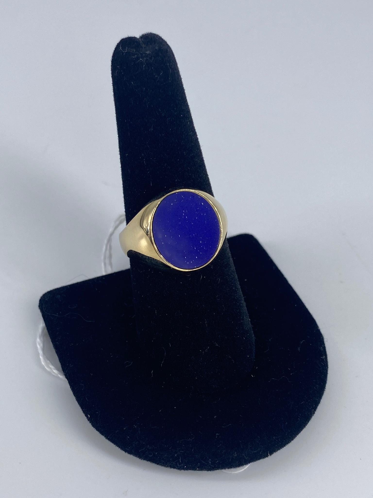 14kt Yellow Gold Gent's Lapis Ring (1 of 6)