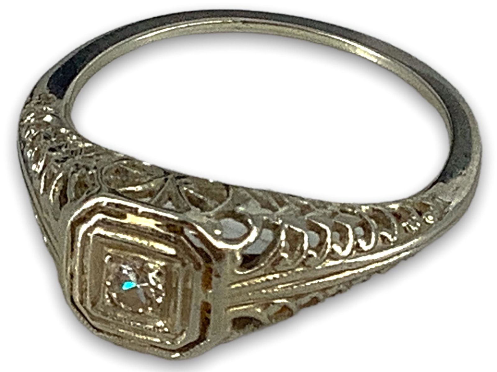 Vintage 14kt White Gold and Diamond Ring (1 of 3)