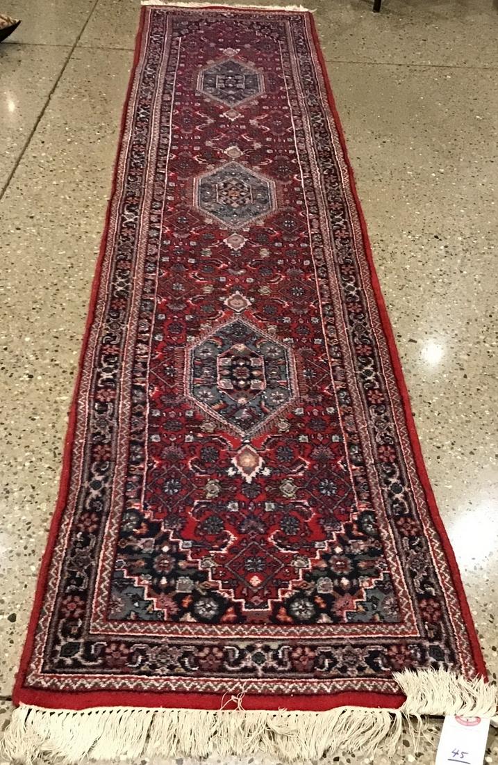 Indo Bijar runner, circa 2000s, 2'6"x12'3". (1 of 6)