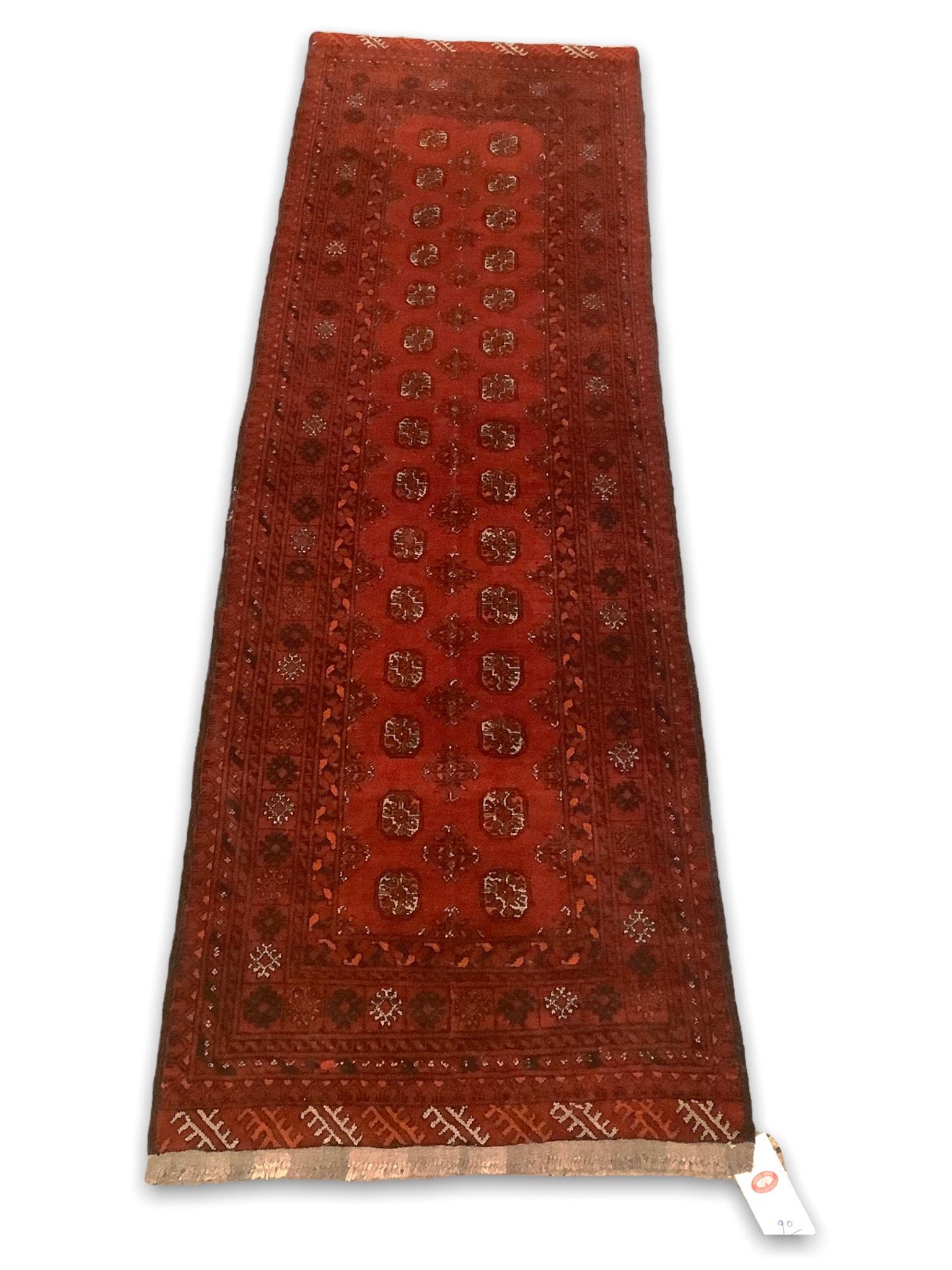 Afghani Turkoman runner, circa 2000s, 2'9"x8'7". (1 of 5)